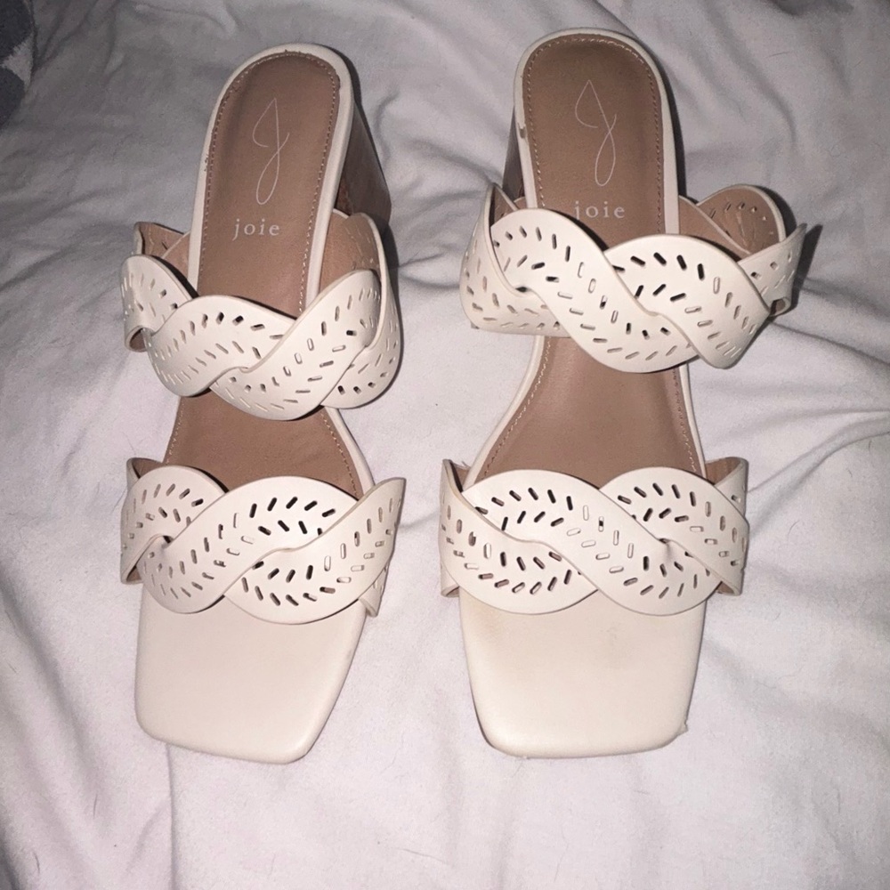 Joie Cream Cutout Mules
